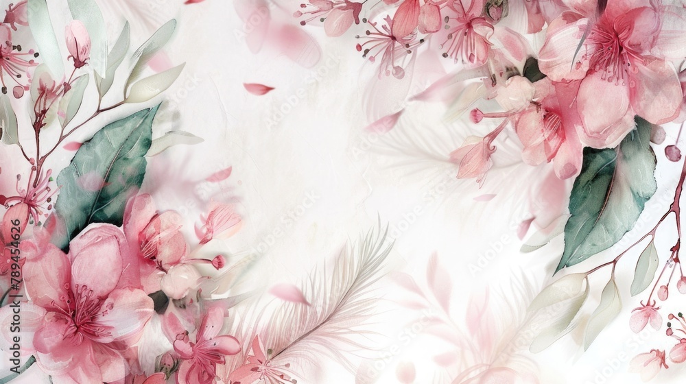 Poster vibrant pink flowers against a clean white background. perfect for adding a pop of color to any proj