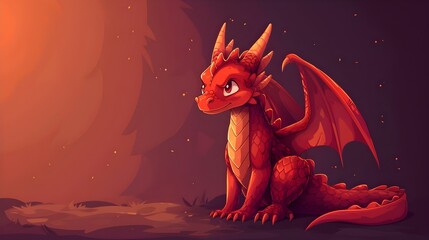 Whimsical Dragon's Twilight: A Fantasy Saga. Concept Fantasy, Dragons, Adventure, Magic, Twilight - obrazy, fototapety, plakaty