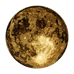 Gold full moon sticker design element