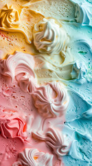 Swirls of multicolored ice cream background