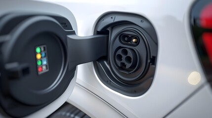Eco-Innovation: Macro Texture of Electric Vehicle Charging Port Connection