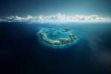 Foto op Canvas Tropical atoll island in ocean © Kokhanchikov