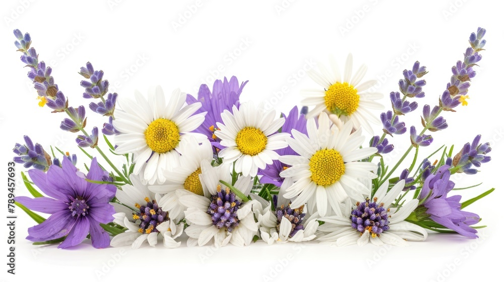 Poster A bunch of flowers displayed on a table. Suitable for various occasions
