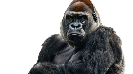 Obraz premium portrait of a gorilla isolated on a white background