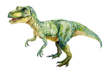 Realistic watercolor illustration of a T-Rex dinosaur. Perfect for educational materials or children's books