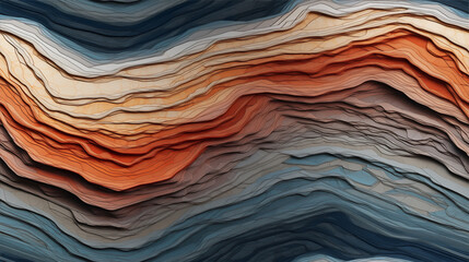 Close-up of layered geological rock formations with colorful strata - obrazy, fototapety, plakaty