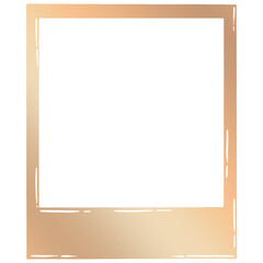 Golden instant photo frame sticker overlay design element