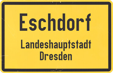 Ortsschild Dresden Eschdorf