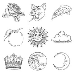 Drawing sticker set design element