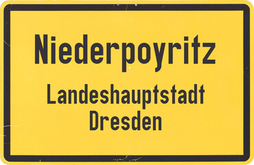 Ortsschild Dresden Niederpoyritz