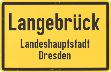 Ortsschild Dresden Langebrück