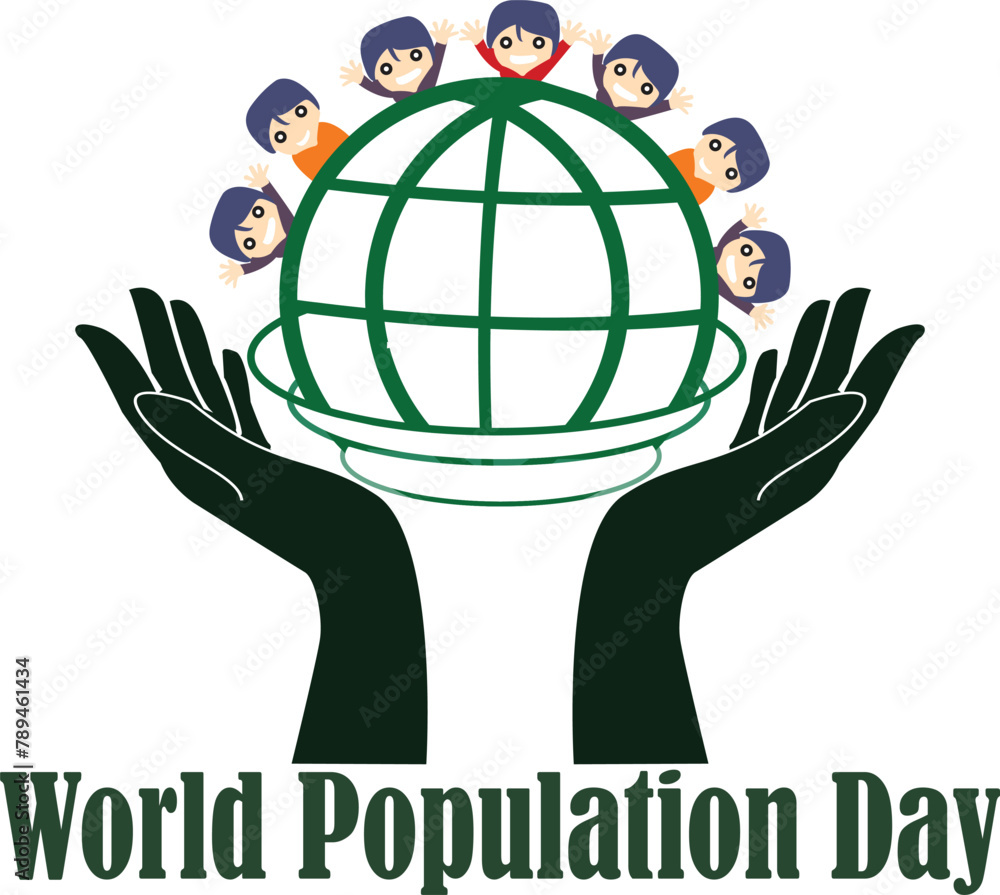 Fototapete This is simple and vector World Population Day background and it is editable.