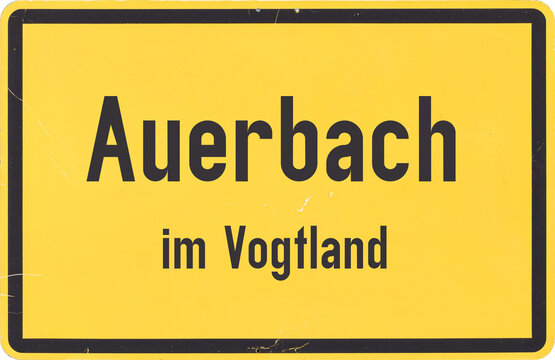 Ortsschild Auerbach im Vogtland