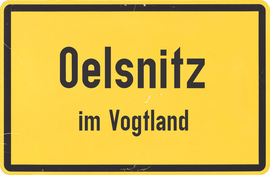 Ortsschild Oelsnitz im Vogtland