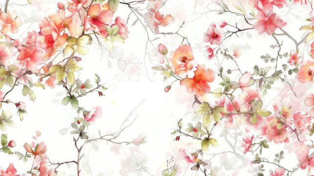 Pink flowers on a white background, perfect for home decor