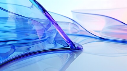 Curvilinear Glass Labyrinth: A captivating 3D of abstract art and geometry