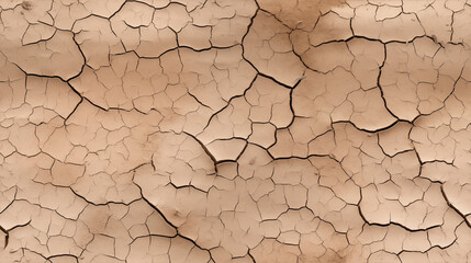 Detailed shot of cracked dry desert ground with unique natural formations