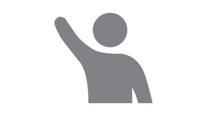 Hand raised vector icon.