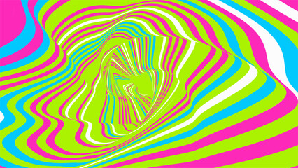 Neon green and pink swirling abstract design - 789463205