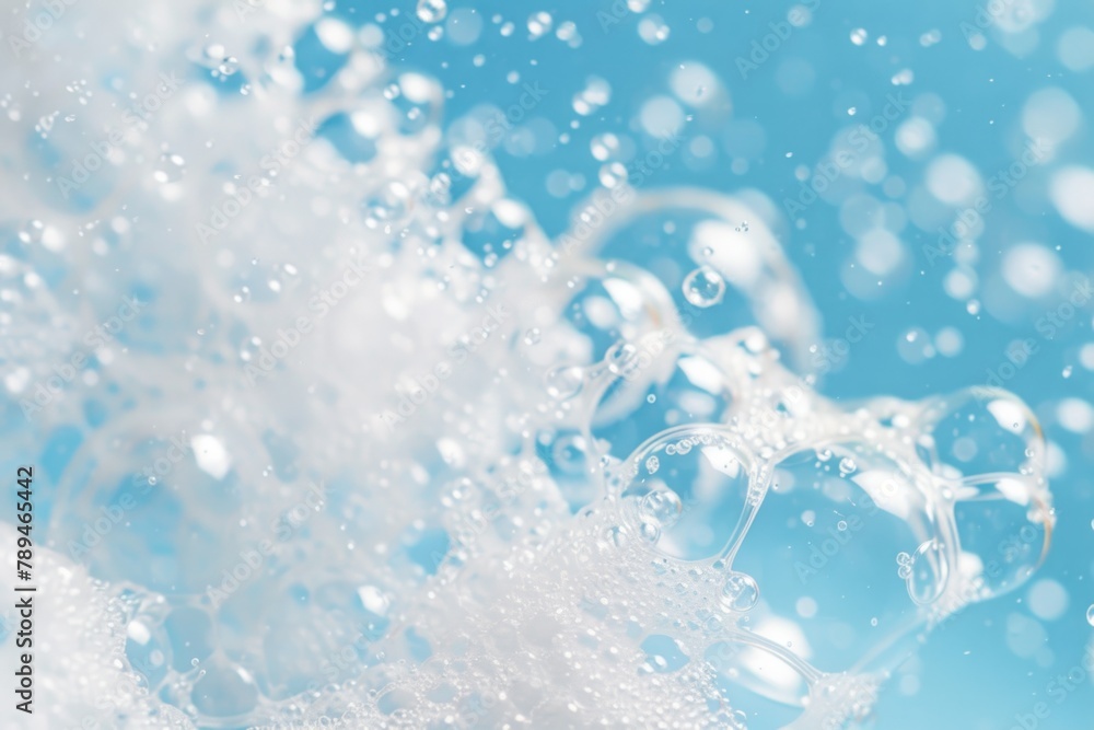 Poster A bunch of bubbles floating in the air. Perfect for adding a dreamy touch to your design projects
