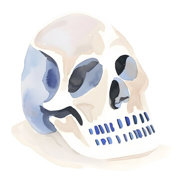 Skull watercolor design illustration