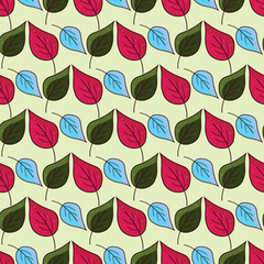 Chaotic leaves Seamless Vector Pattern Design
