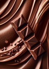 Decadent Chocolate Delight with Silky Texture. Generative ai - obrazy, fototapety, plakaty