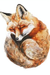 Fototapeta premium Peaceful image of a sleeping fox. Suitable for nature and animal themes