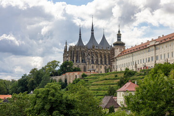 Fototapeta na wymiar Kutna Hora with view at Saint Barbara's Church, Czech Republic