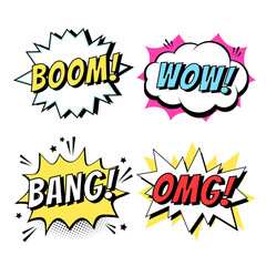Word cartoon effect speech bubble design element