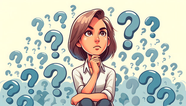illustration d'une femme en questionnement