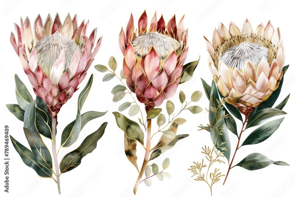 Poster colorful flowers against a simple white backdrop. perfect for various design projects