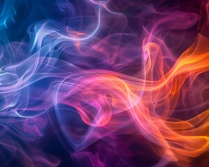 Swirls of colored smoke, rainbow hues, ethereal, 2D.