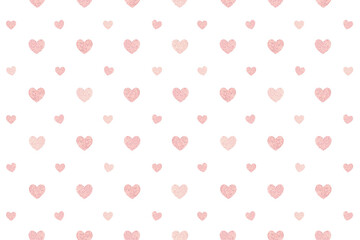 Seamless glittery pink hearts patterned background