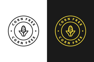 Corn free, label, sticker or symbol. Corn free icon sign. Diet concept. Healthy eating. Natural and organic foods.