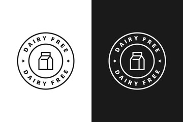 Dairy free, label, sticker or symbol. Dairy free icon sign. Diet concept. Healthy eating. Natural and organic foods.