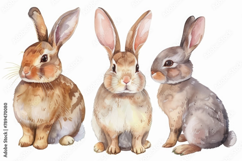 Aufkleber group of three rabbits sitting side by side. suitable for various projects
