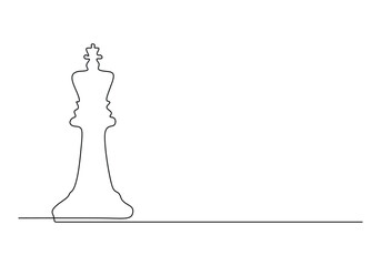 Chess pieces continuous one line drawing vector illustration 