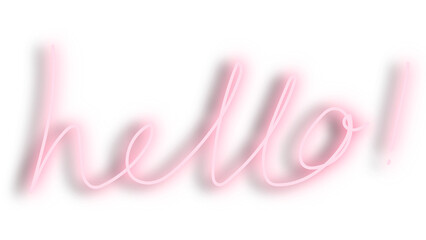 Hello neon sign on a brick wall design element