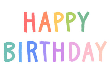 Colorful happy birthday word design element