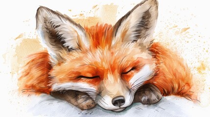 Fototapeta premium A peaceful image of a sleeping fox. Perfect for nature or animal-themed designs