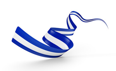 3d Flag Of El Salvador 3d Shiny Waving Ribbon Flag Isolated On White Background 3d Illustration