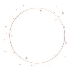 Gold round stars frame design element