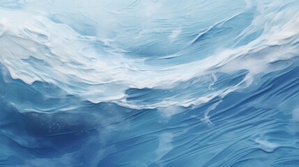 Obraz premium Fluid art style sea wave, its surf captured in the moment of swell, with swirling water patterns ideal for a soothing, abstract background