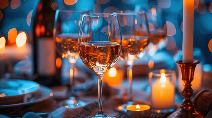 glasses of champagne on table

 - obrazy, fototapety, plakaty