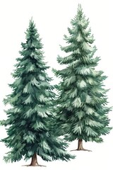 Obraz premium A couple of trees standing in the snow. Suitable for winter-themed designs