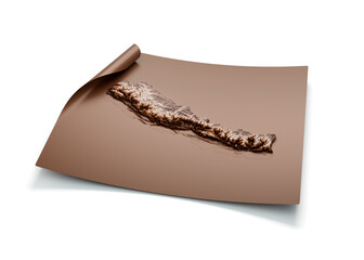 Map Of Nepal Old Style Brown On Unrolled Map Paper Sheet On White Background 3d Illustration