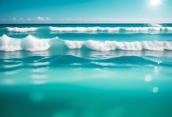 Blurred sea background. Nature background with water and clouds