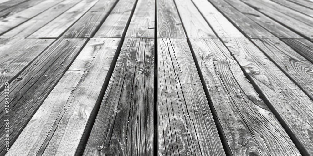 Poster A simple black and white image of a wooden floor. Perfect for adding texture to design projects