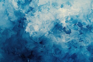 Obraz premium Abstract painting featuring blue and white colors, suitable for various design projects